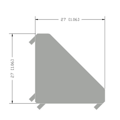 40-140-3SS MODULAR SOLUTIONS GUSSET BRACKET<BR>90MM X 90MM WITH STAINLESS STEEL HARDWARE REINFORCEMENT ANGLE